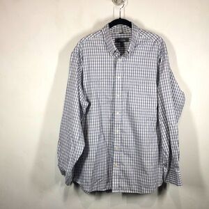 Kenneth Cole Reaction blue and tan plaid dress shirt size XL